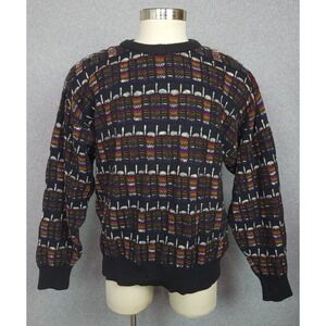 Vintage Bachrach Mens 3D Textured Abstract Coogi Style Sweater‎ Large